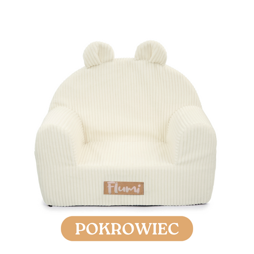 Personalisierter Schaumstoffsessel für Kinder beige Stoff Kord