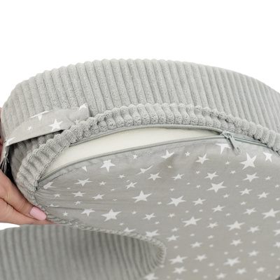 Fütterungskissen - rosa mit weißen Tupfen