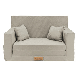 Personalisierte faltbare Kinderliege hellgrau