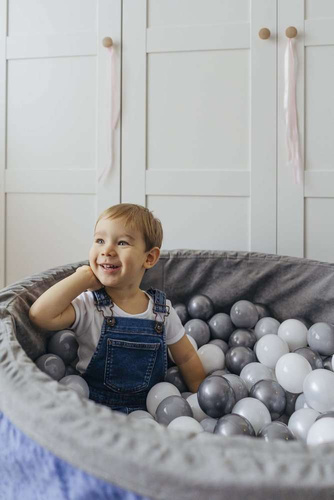  Personalisierte Bällebad Baby Bällepool Kinder 90x40cm mit 200 Bällebad Bälle blau