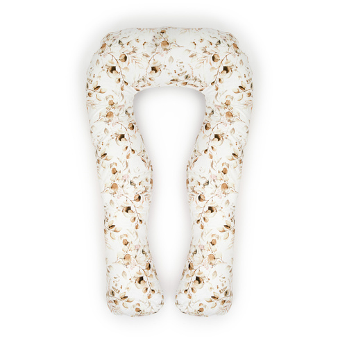 Schwangerschaft Kissen marineblau mit weißen U-Typ Creme mit Blättern Muster