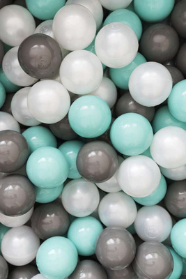 Satz mit 200 Bällen für Bällebad mint - dunkelgrau - perle