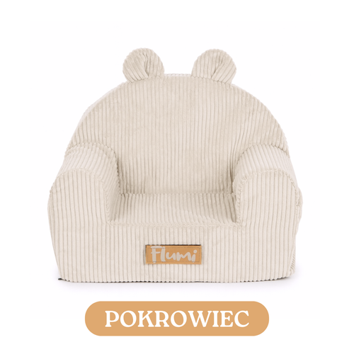 Personalisierter Schaumstoffsessel für Kinder beige Stoff Kord