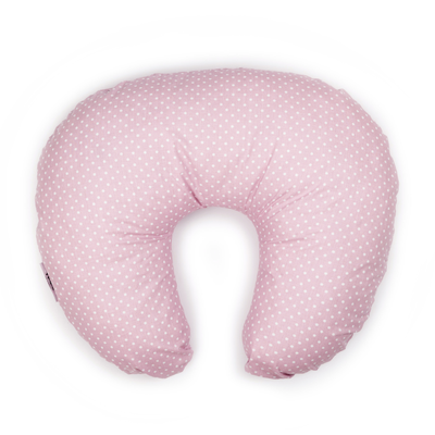 Fütterungskissen - rosa mit weißen Tupfen