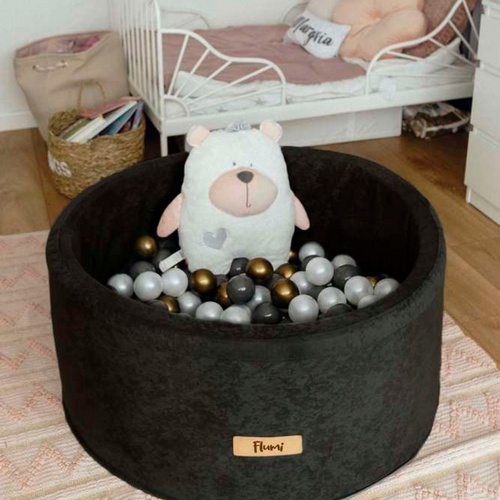 Satz mit 200 Bällen für Bällebad gold - dunkelgrau - perl