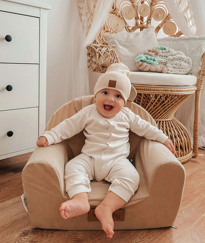 Personalisierter Schaumstoffsessel für Kinder beige