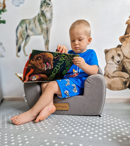 Personalisierter Schaumstoffsessel für Kinder grau